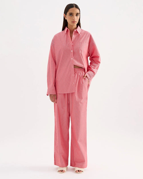 Anouk Stripe Shirt - Red Stripe by Nude Lucy
