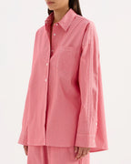 Anouk Stripe Shirt - Red Stripe by Nude Lucy - view 2