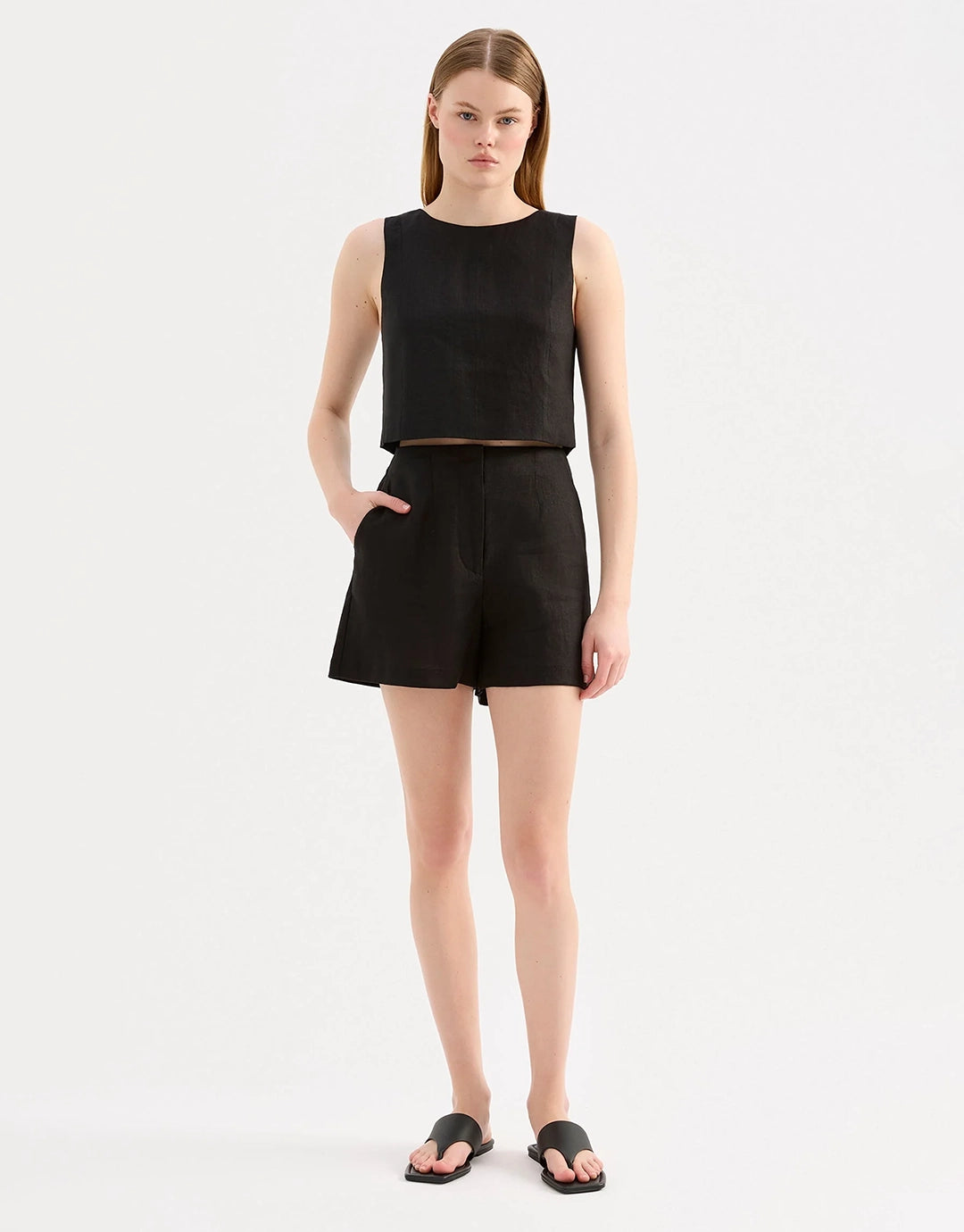 Marli Linen Short - Black