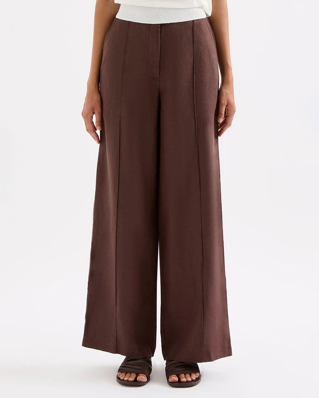 Theo Linen Pant - Chocolate by Nude Lucy