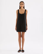 Zephyr Linen Mini Dress - Black by Nude Lucy - view 2