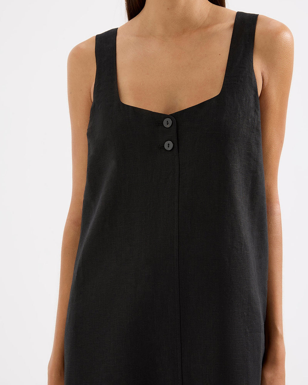 Zephyr Linen Mini Dress - Black by Nude Lucy - view 6