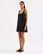 Zephyr Linen Mini Dress - Black by Nude Lucy - view 3