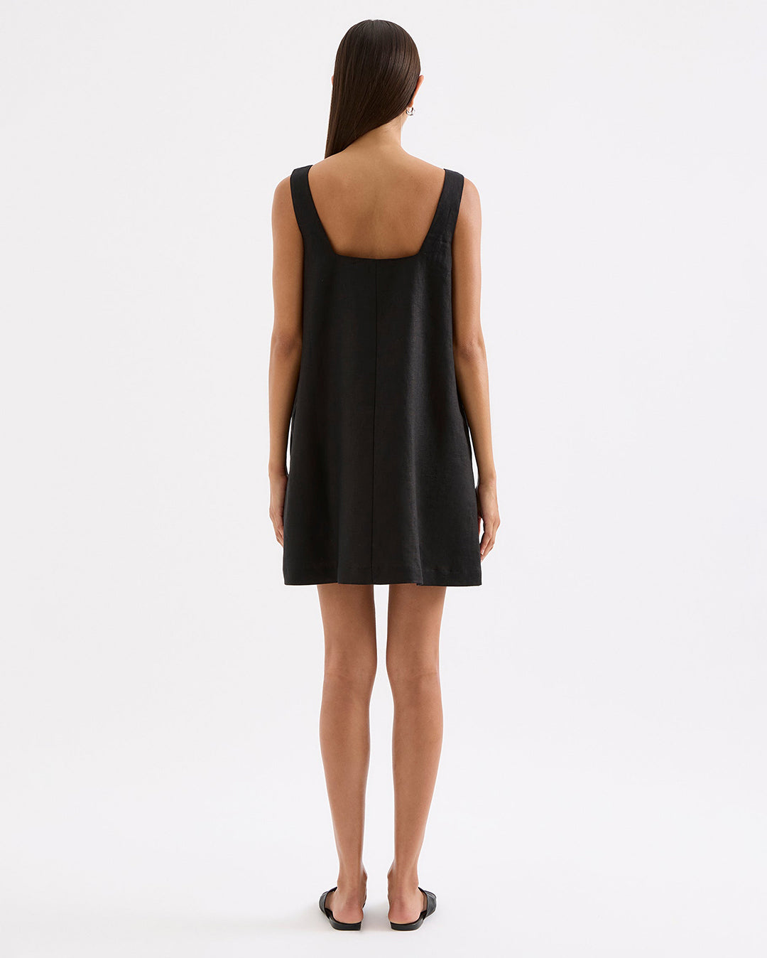 Zephyr Linen Mini Dress - Black by Nude Lucy - view 4