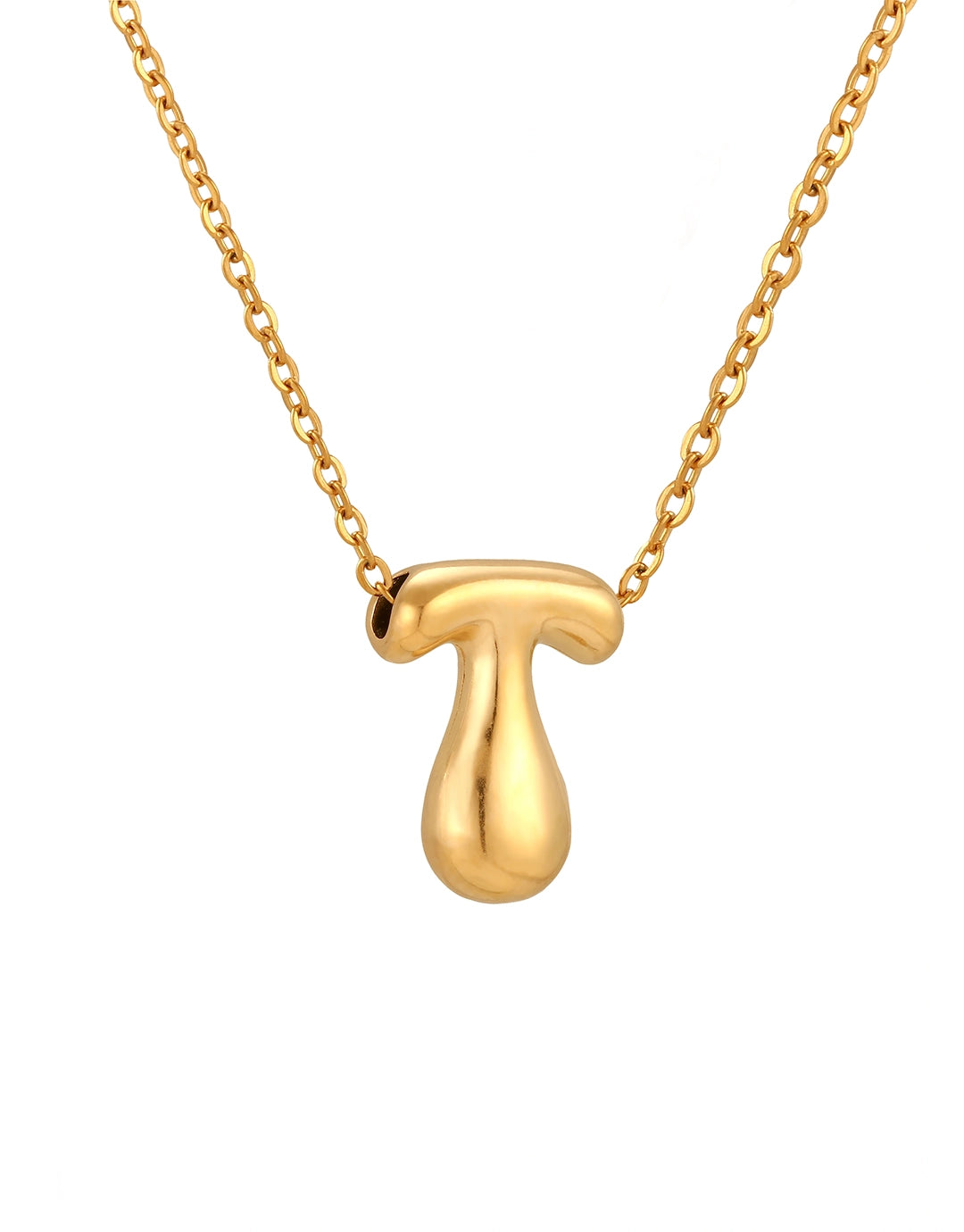 Cloud Letter Pendant Necklace - Gold