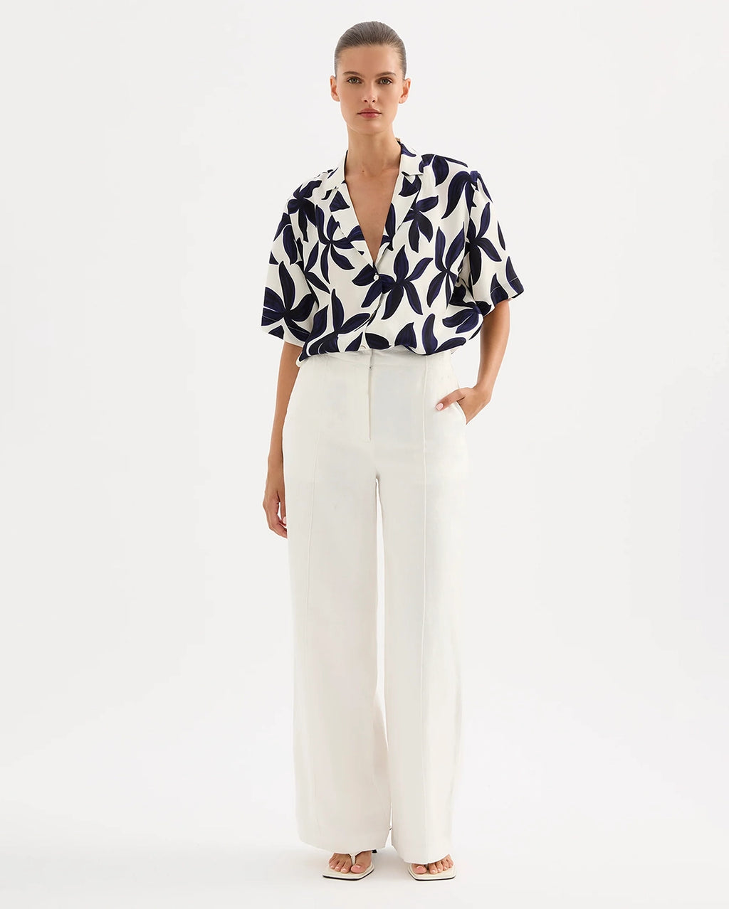 Theo Linen Pant - White