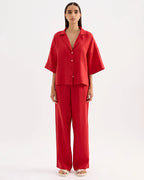 Lounge Linen Pant - Vermillion by Nude Lucy - view 2