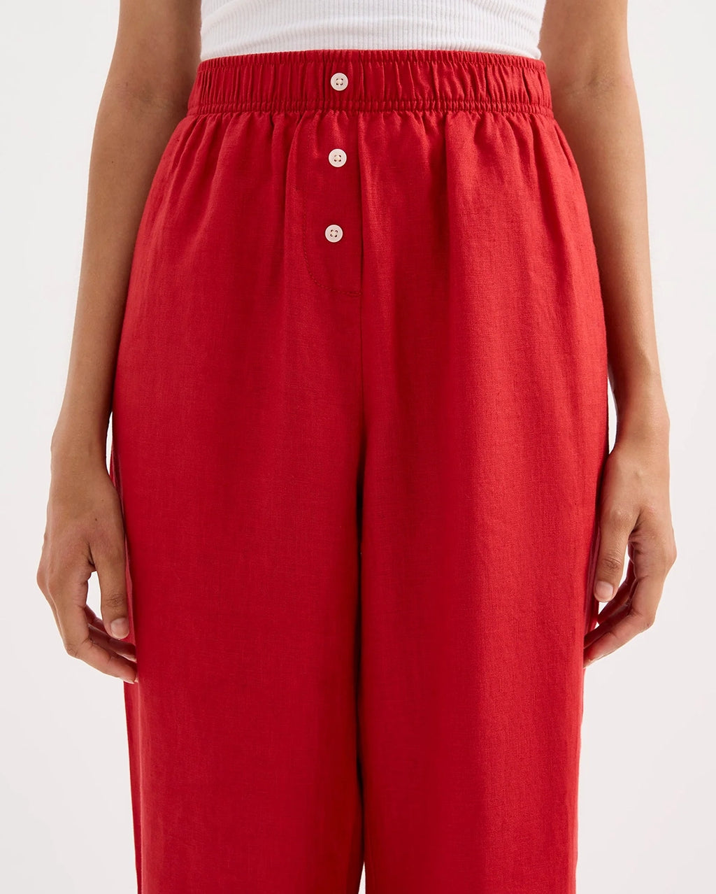 Lounge Linen Pant - Vermillion