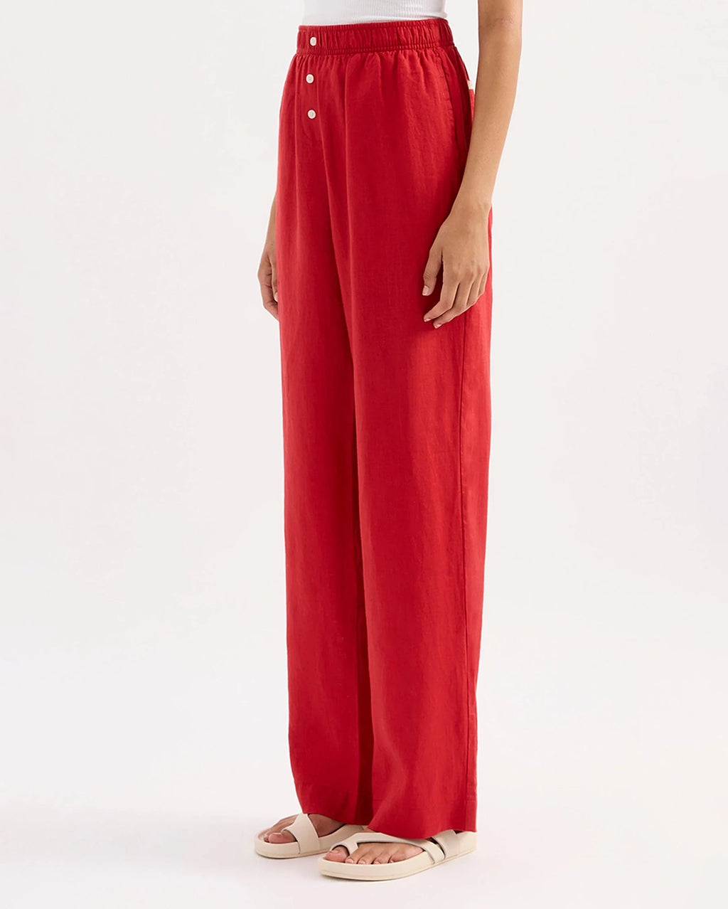 Lounge Linen Pant - Vermillion