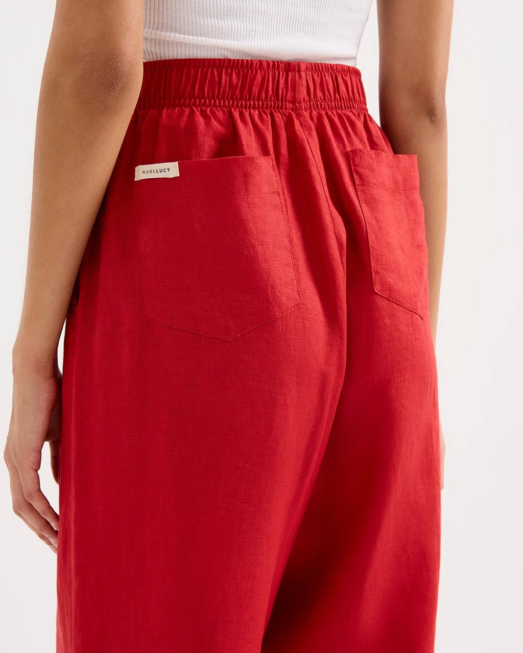 Lounge Linen Pant - Vermillion