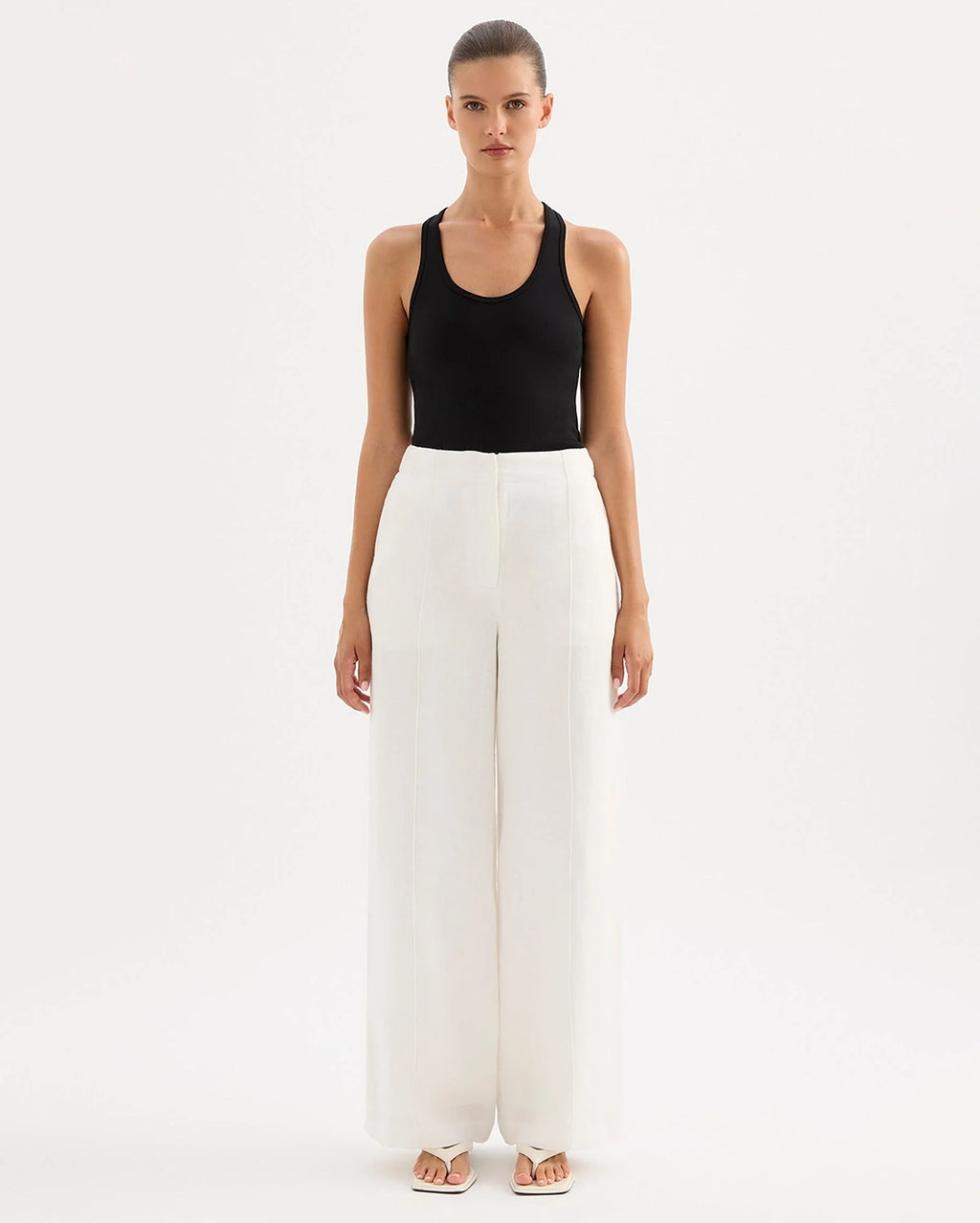 Theo Linen Pant - White