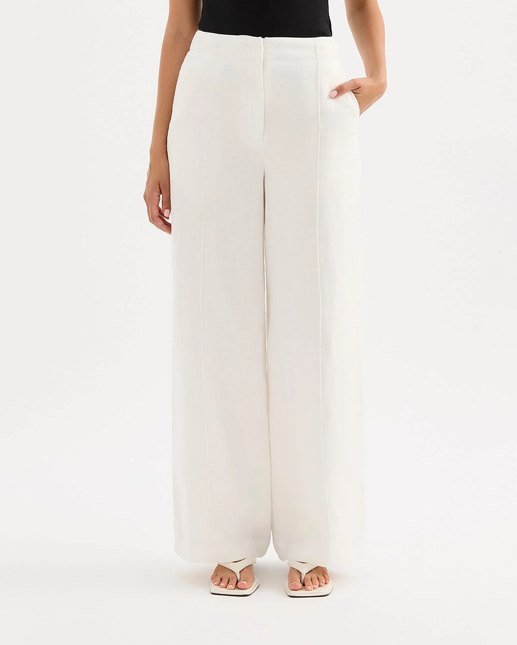 Theo Linen Pant - White
