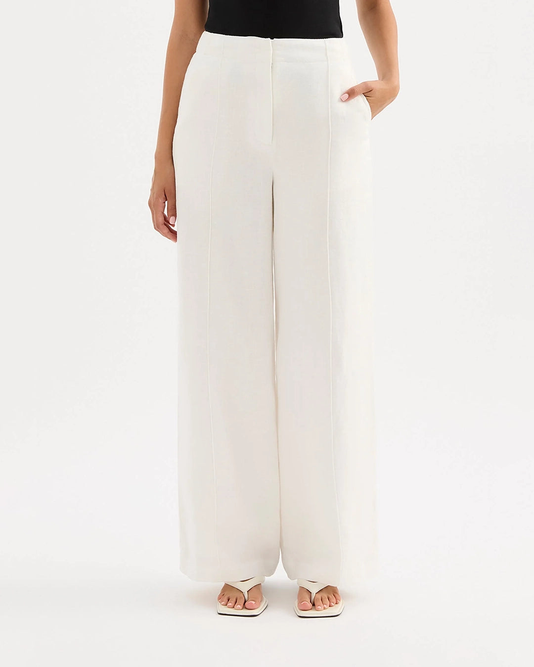 Theo Linen Pant - White
