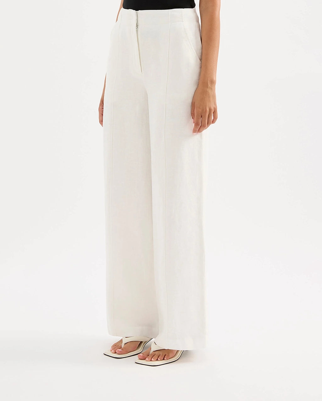 Theo Linen Pant - White