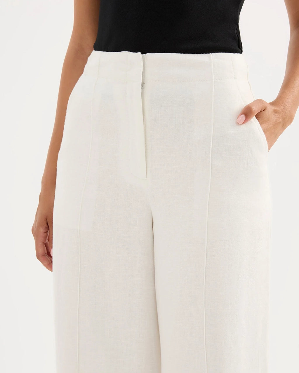 Theo Linen Pant - White