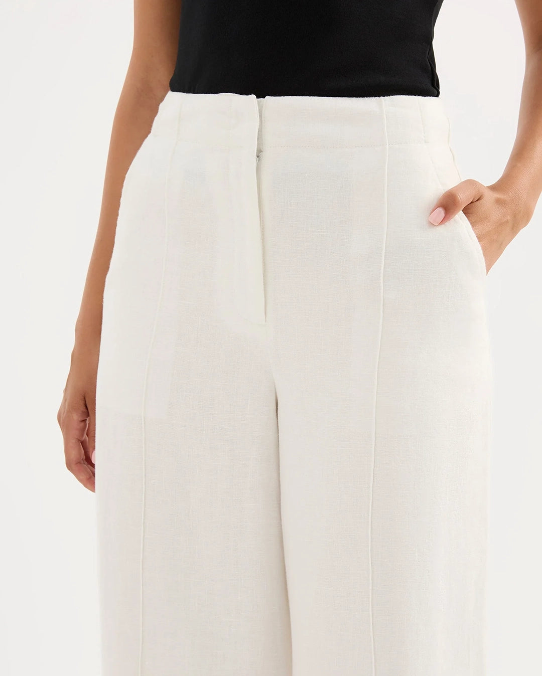 Theo Linen Pant - White