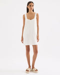 Zephyr Linen Mini Dress - White by Nude Lucy