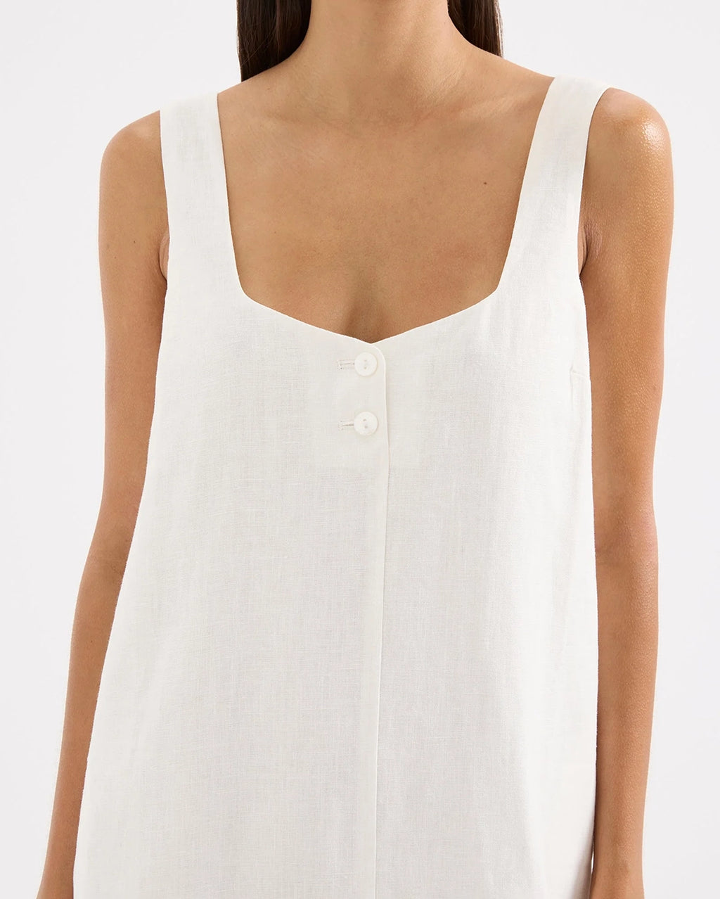 Zephyr Linen Mini Dress - White by Nude Lucy - view 5