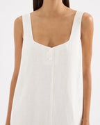Zephyr Linen Mini Dress - White by Nude Lucy - view 5