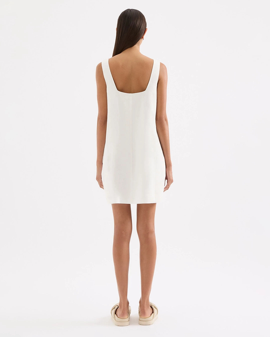 Zephyr Linen Mini Dress - White by Nude Lucy - view 4