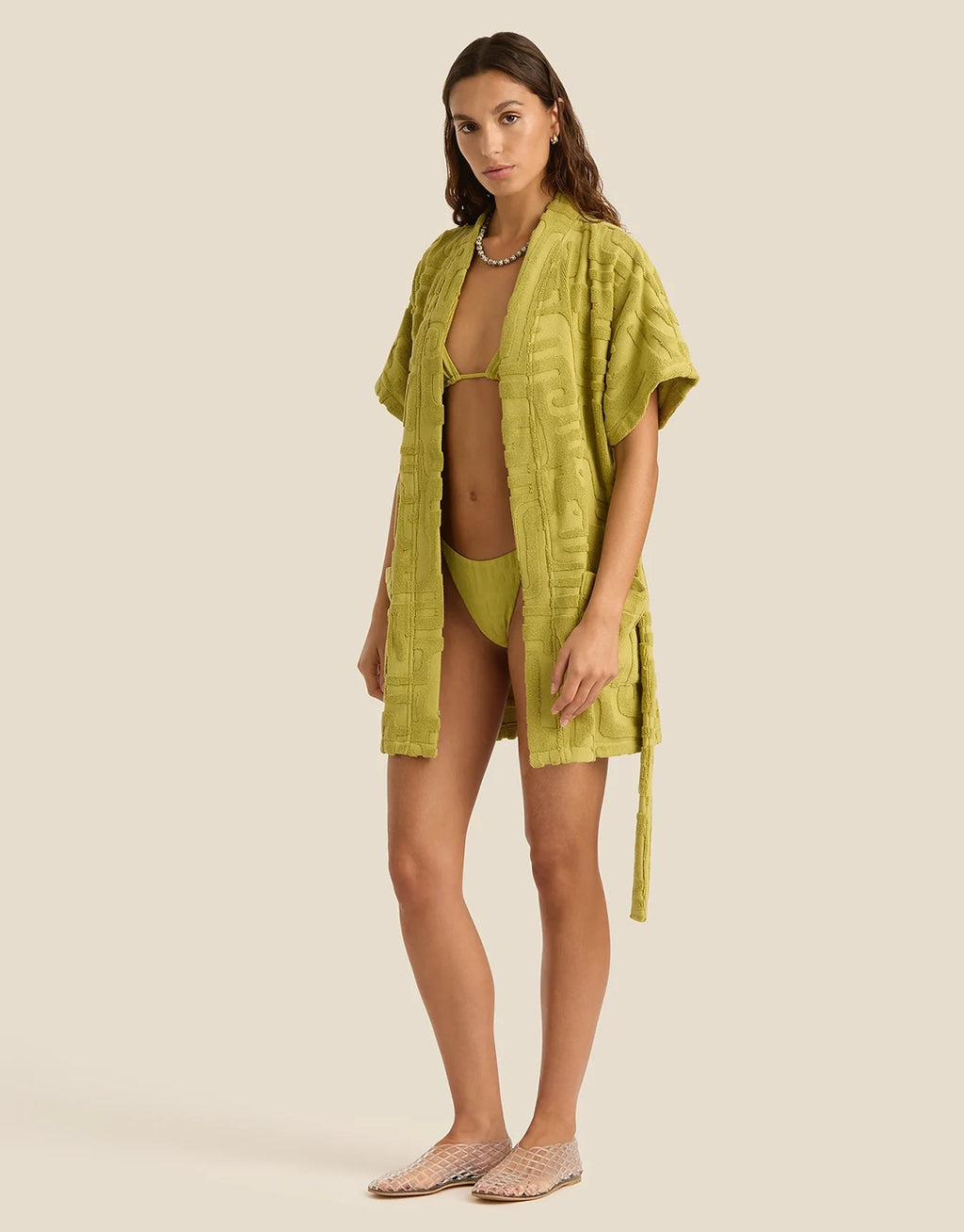 Towelling Mini Robe - Kin Aloe
