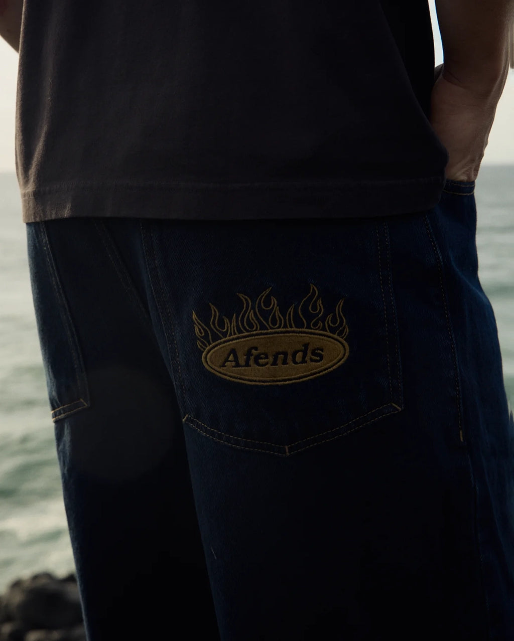 Fast Forward 24" Ultra Baggy Denim Pleated Shorts - Ink by Afends - view 7