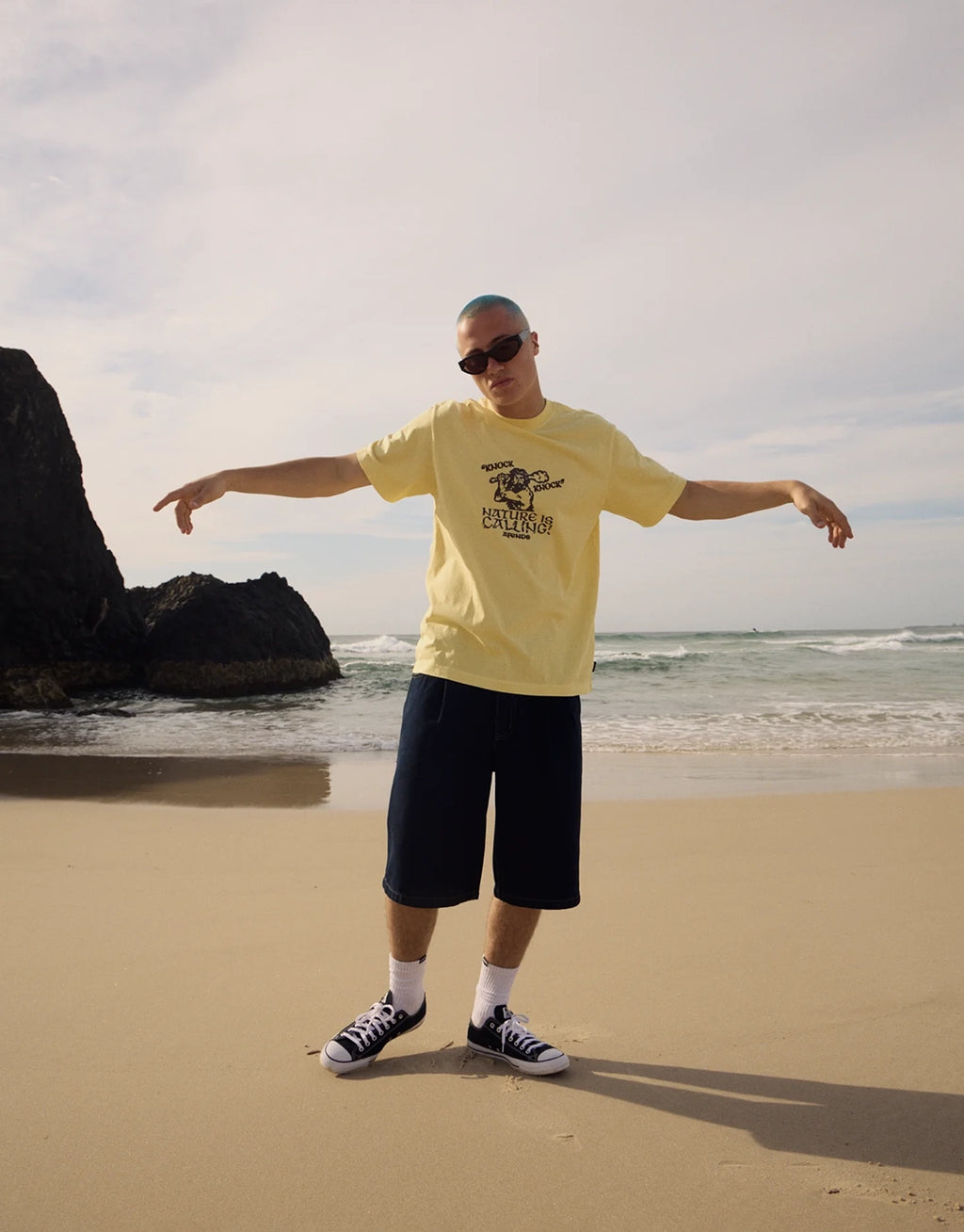Knock Knock Retro T-Shirt - Washed Lemon