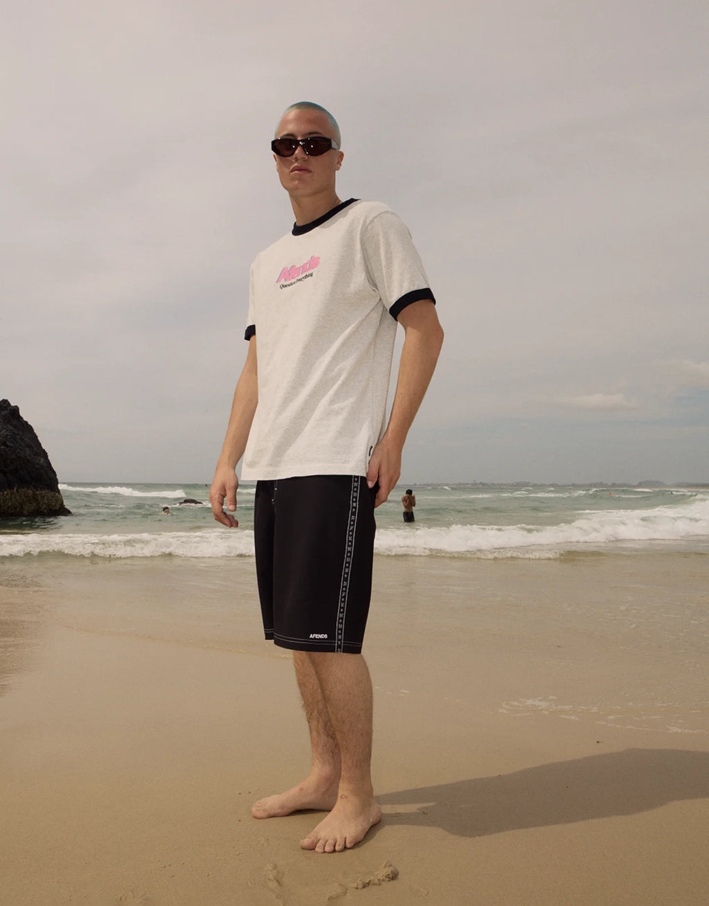 Perception Heavyweight Oversized Ringer T-Shirt - Grey Marle