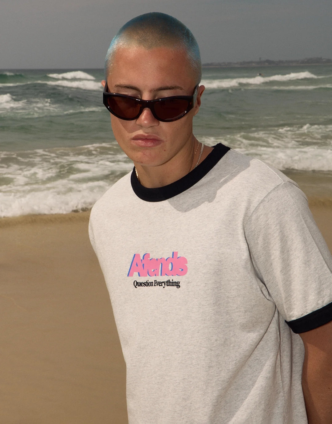 Perception Heavyweight Oversized Ringer T-Shirt - Grey Marle