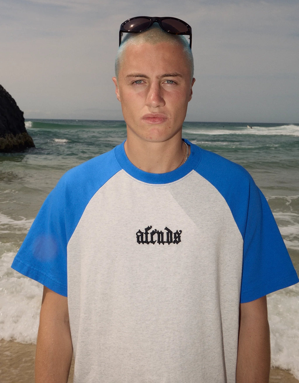 Drop Zone Heavyweight Raglan T-Shirt- Grey Marle