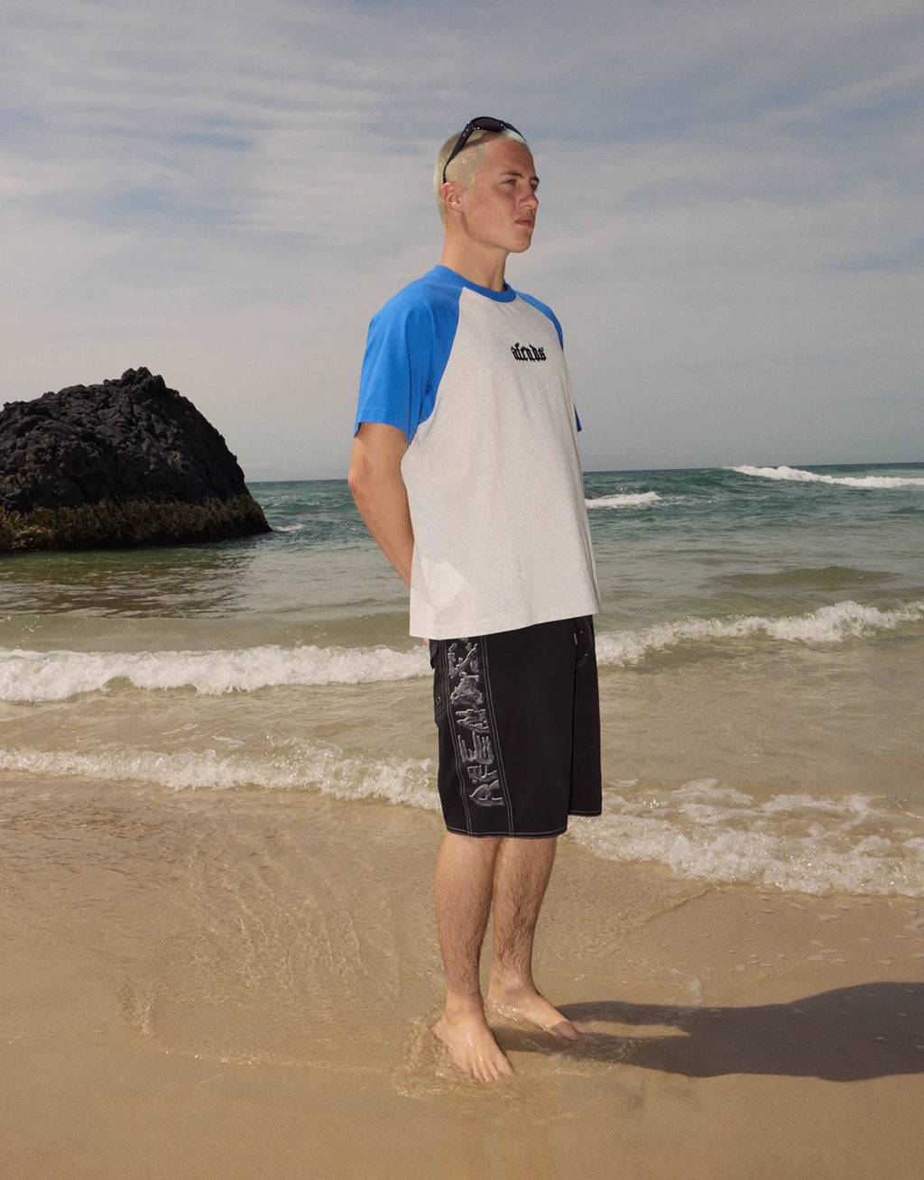 Drop Zone Heavyweight Raglan T-Shirt- Grey Marle