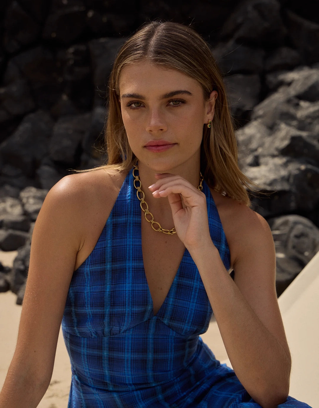 Camden Seersucker Maxi Dress - Marina Check