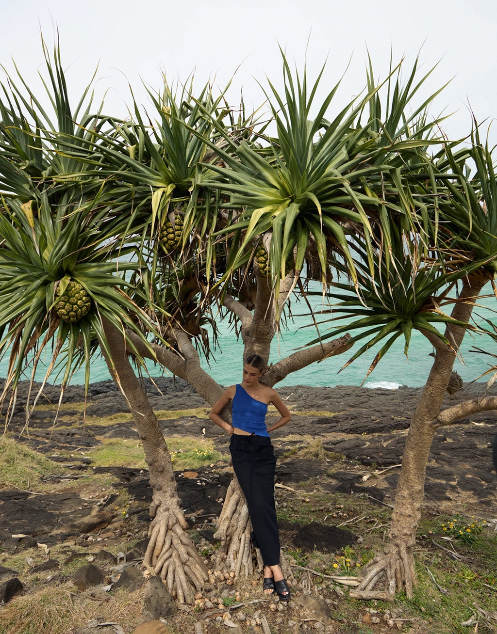 Marina Seersucker One Shoulder Top - Marina