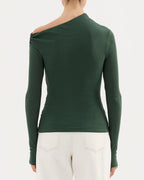 Rue Mesh Long Sleeve Top - Emerald