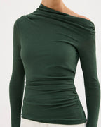 Rue Mesh Long Sleeve Top - Emerald