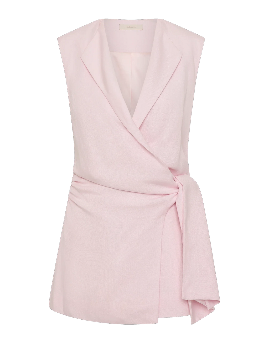 Jagger Wrap Vest - Pale Pink by Faithfull The Brand - view 7