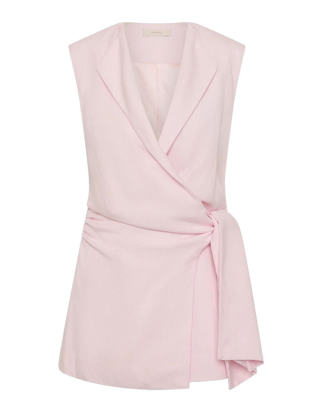 Jagger Wrap Vest - Pale Pink by Faithfull The Brand - view 7