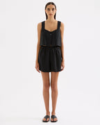 Theo Linen Top - Black by Nude Lucy - view 3