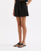 Theo Linen Short - Black by Nude Lucy - view 4