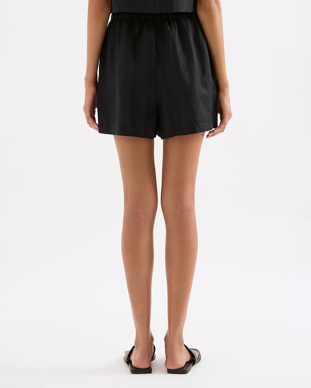 Theo Linen Short - Black
