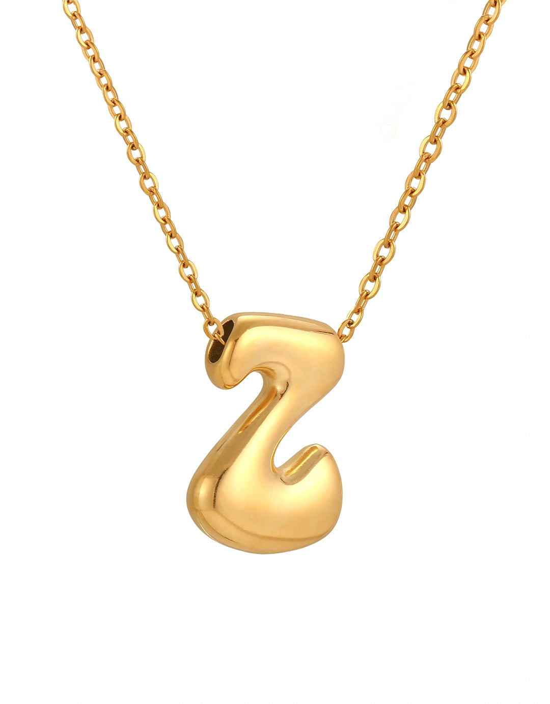 Cloud Letter Pendant Necklace - Gold