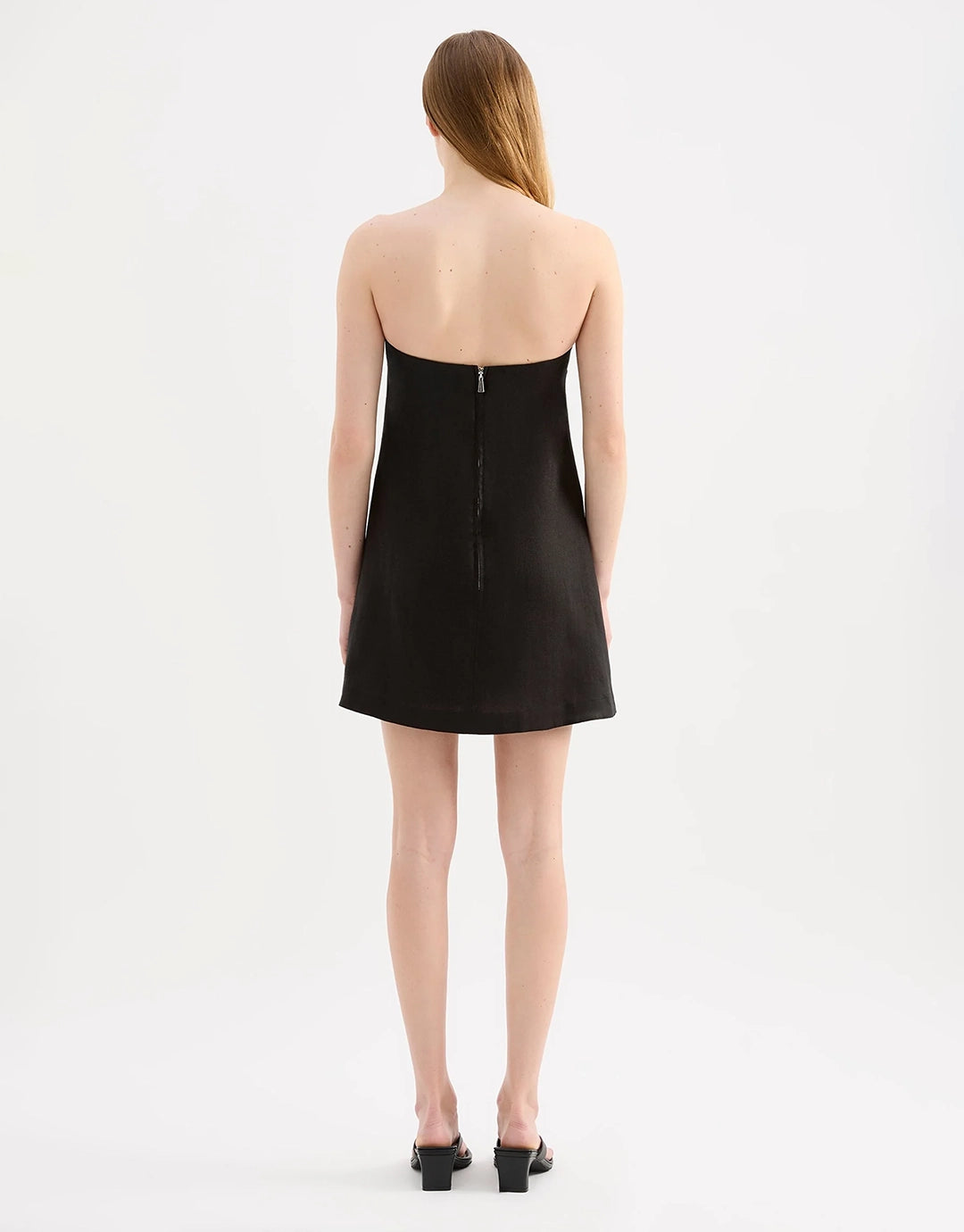 Elyse Linen Mini Dress - Black