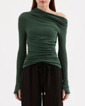 Rue Mesh Long Sleeve Top - Emerald