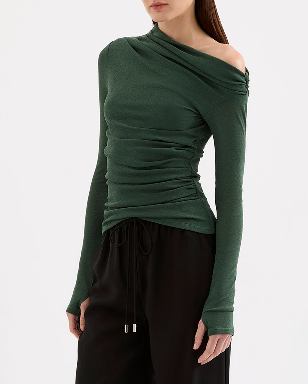 Rue Mesh Long Sleeve Top - Emerald