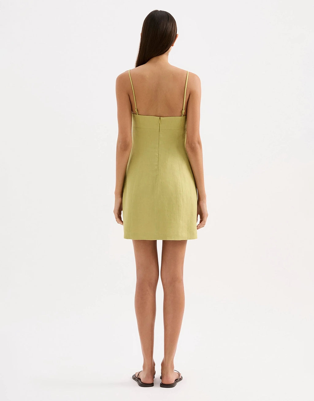 Carmela Linen Mini Dress - Kiwi