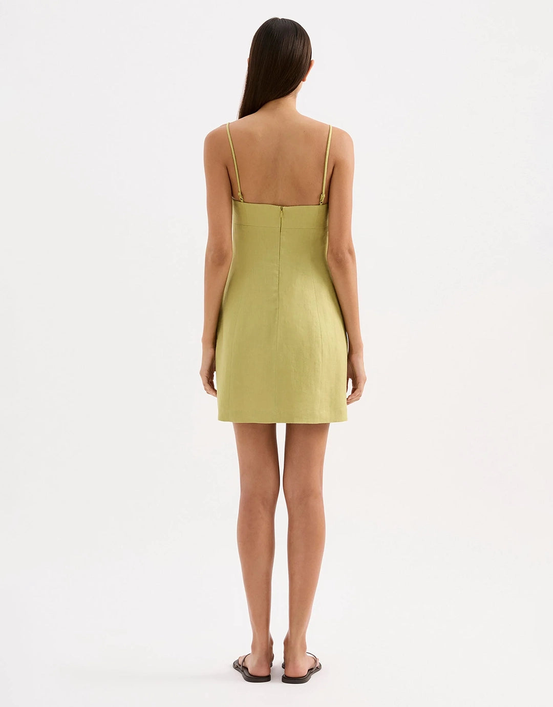Carmela Linen Mini Dress - Kiwi