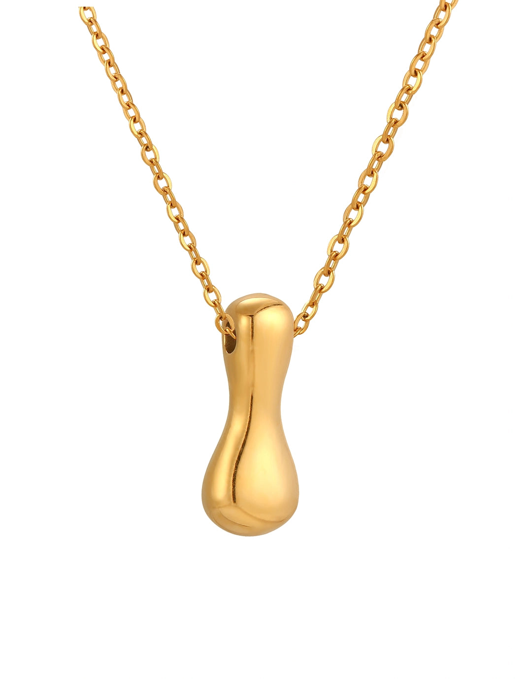 Cloud Letter Pendant Necklace - Gold