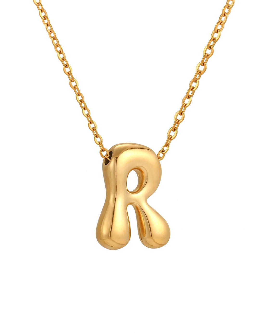Cloud Letter Pendant Necklace - Gold