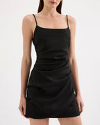 Rani Linen Mini Dress - Black