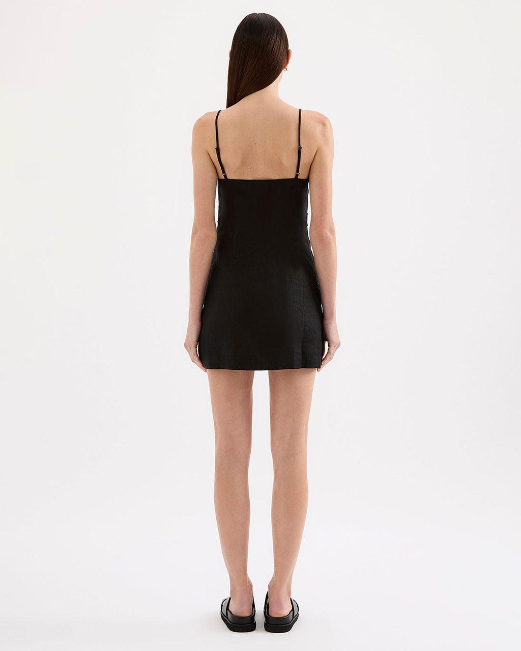 Rani Linen Mini Dress - Black